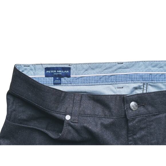 Peter Millar Virgin Wool 5-Pocket Pants Size 38x31 Charcoal Business Causal Work - Picture 4 of 7